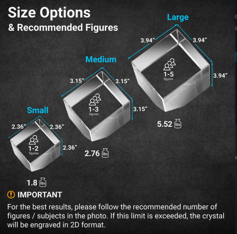 What are the Sizes and Specifications of the 3D Crystal Diamond ...